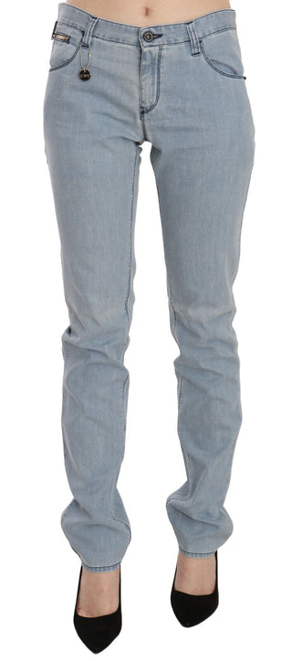Hellblaue Skinny Jeans mit mittlerer Leibhöhe