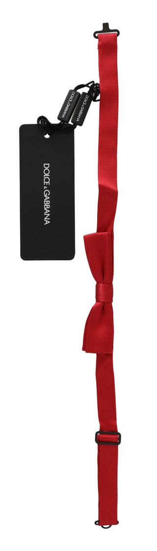 Pajarita Ajustable de Seda Roja 100% delgada