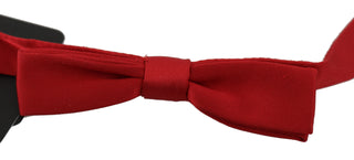 Pajarita Ajustable de Seda Roja 100% delgada