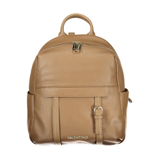 Brown Polyurethane Women's Backpack