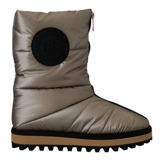 Botines plateados de poliéster