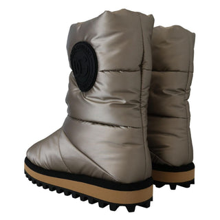 Botines plateados de poliéster