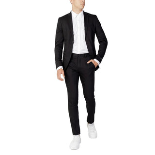 Traje de dos piezas de poliéster negro
