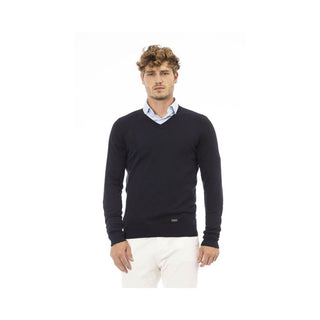 Blauer Kaschmirpullover
