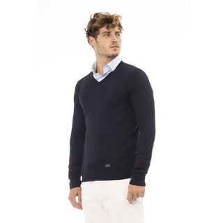 Blauer Kaschmirpullover