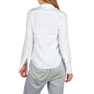 Camisa de vestir blanca de algodón