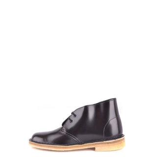Black Leather Lace-Up Boots