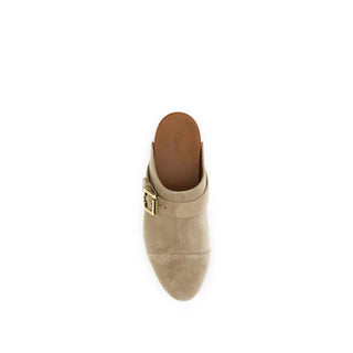 Zuecos de piel de becerro Bos Taurus beige