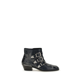 Schwarze Kalbsleder-Schnürstiefel (Bos Taurus)