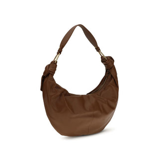 Schultertasche aus braunem Kalbsleder vom Bos Taurus