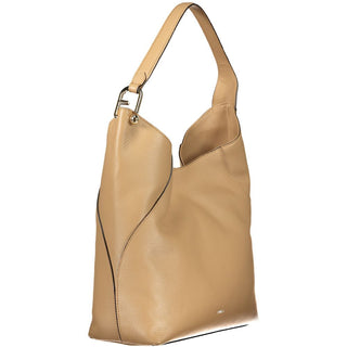 Bolso de mano de cuero marrón