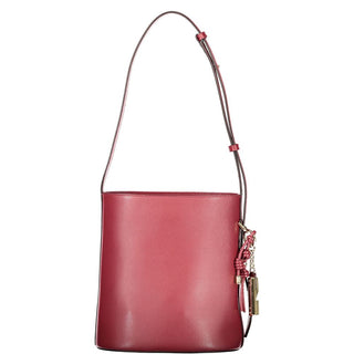 Bolso tipo cubo para mujer de cuero rojo