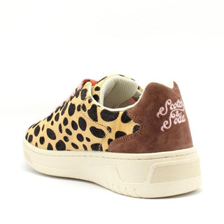 Mehrfarbige Low-Top-Sneakers aus Leder