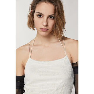Silver Nylon Cocktail Dress