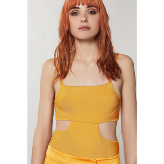 Camisetas sin mangas naranja de viscosa