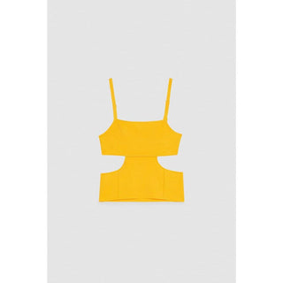 Camisetas sin mangas naranja de viscosa