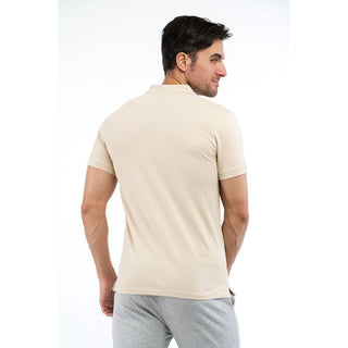 Camiseta polo de algodón beige