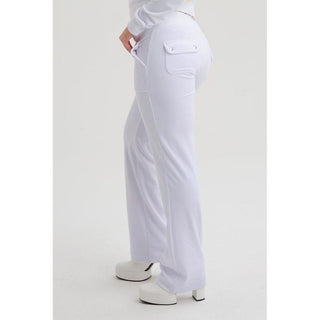 Pantalones casuales blancos de poliéster