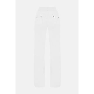 White Polyester Casual Pants