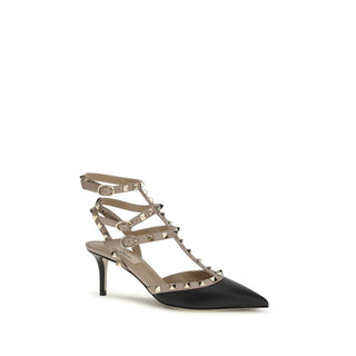 Black Calf Leather Bos Taurus Mid Heel Pumps