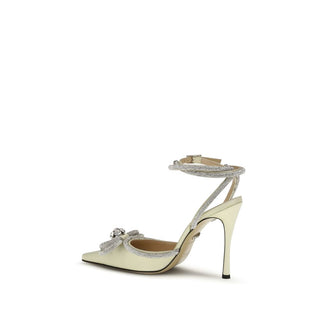 Zweifarbige Seiden-High-Heel-Pumps