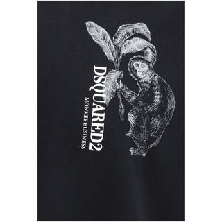 Schwarzes Baumwoll-T-Shirt