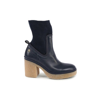 Blaue Lederstiefeletten