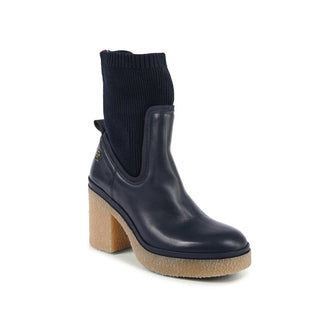 Blaue Lederstiefeletten