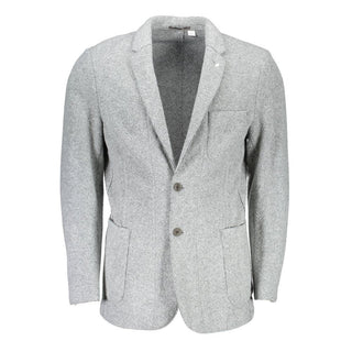 Blazer de poliéster y lana gris