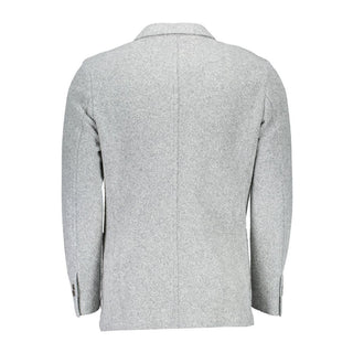 Blazer de poliéster y lana gris