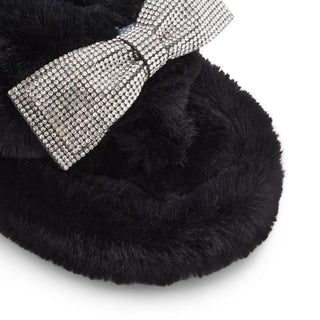 Black Polyester Slippers