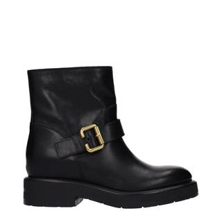 Botines de cuero negro