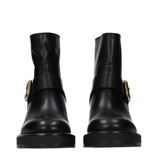 Botines de cuero negro