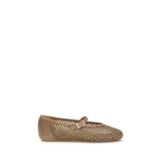 Braune Nylon-Ballerinas