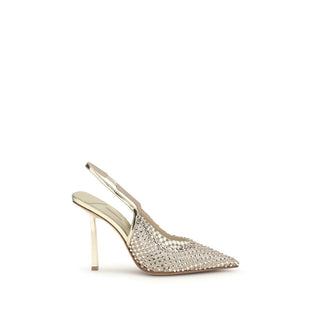Goldene Nylon Plateaupumps