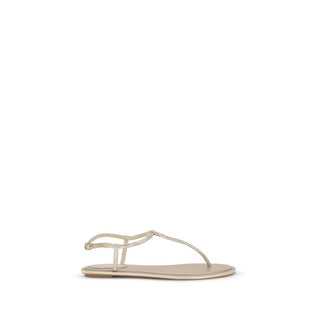 Sandalias tipo chancla de satén beige