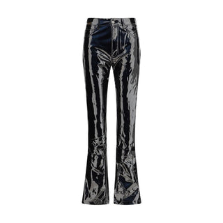 Black Polyethylene Casual Pants