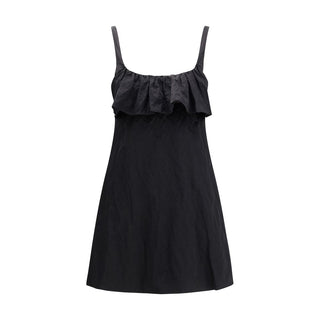 Vestido casual de algodón negro