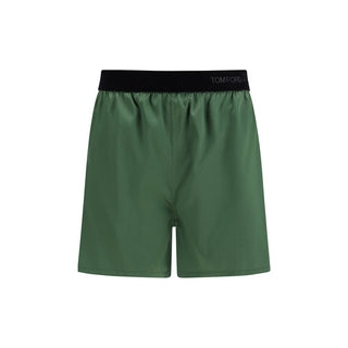 Bicolor-Seiden-Bermudashorts