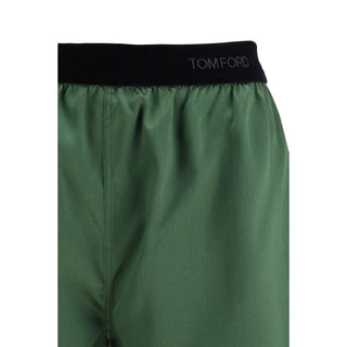 Bicolor-Seiden-Bermudashorts