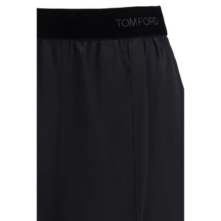 Black Silk Casual Pants