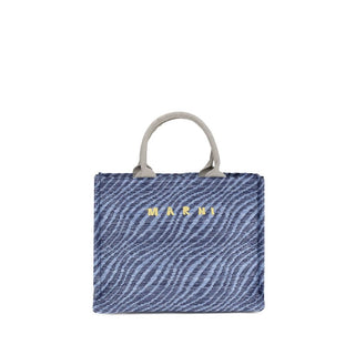 Blaue Nylon-Schultertasche