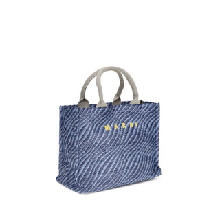 Blaue Nylon-Schultertasche