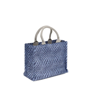 Blaue Nylon-Schultertasche
