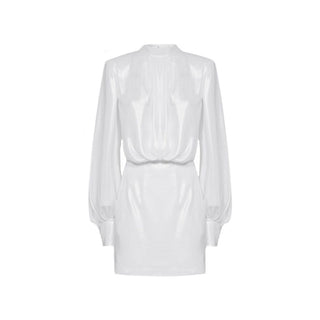 White Polyester Casual Dress