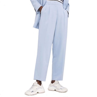 Pantalones de vestir de elastano azul