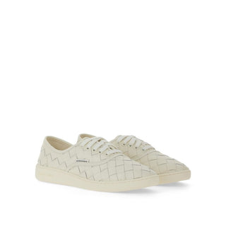 Weiße Low-Top-Sneaker aus Kalbsleder