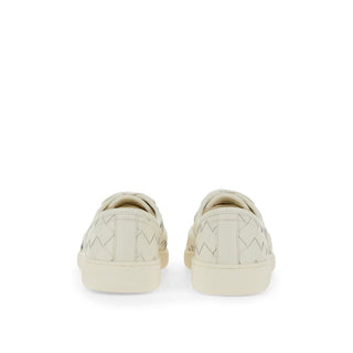 Weiße Low-Top-Sneaker aus Kalbsleder