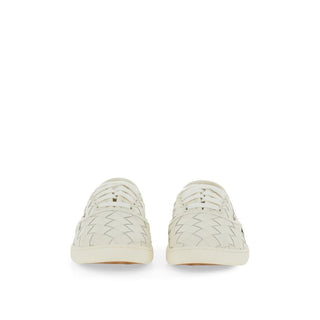 Weiße Low-Top-Sneaker aus Kalbsleder