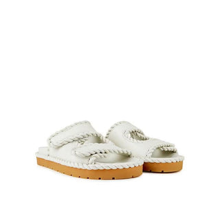 Weiße Sandalen aus Lammleder